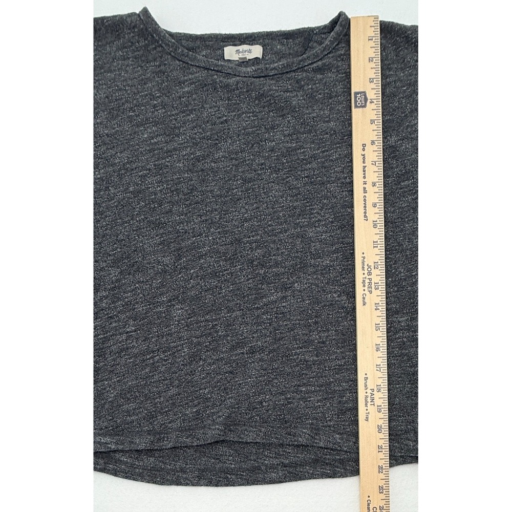 Madewell Womens‎ Small Gray Striped Cropped Sweatshirt Boxy Casual Top - Picture 8 of 8